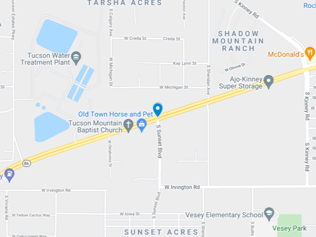 screenshot of google map of area near crash site on sr-86
