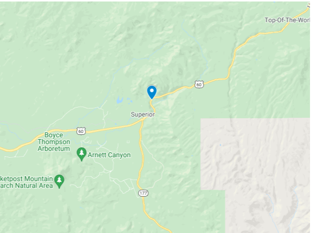 Map of US-60 near Superior 