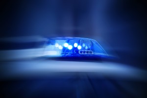 police siren lights evening