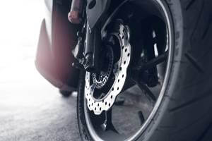 motorcycle wheel up close