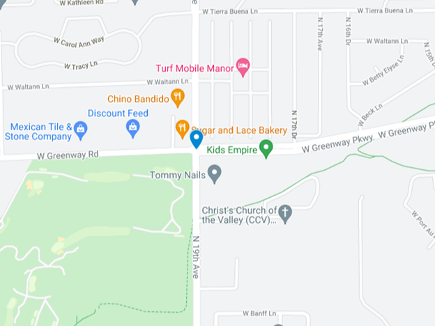 google map image of west greenway parkway