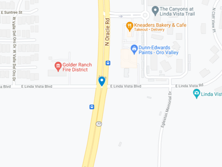 Oro Valley crash map