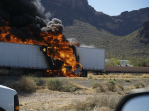 truck on fire