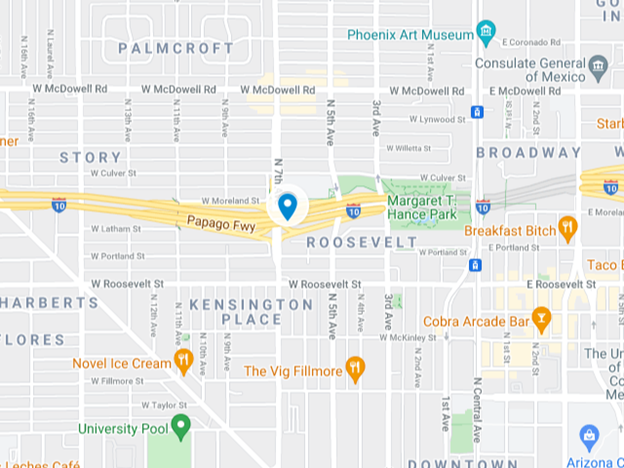 map of I-10 near 7th Avenue in Phoenix